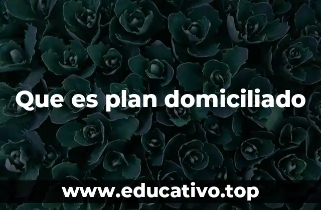 Que es plan domiciliado