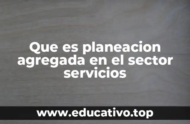 Que es planeacion agregada en el sector servicios