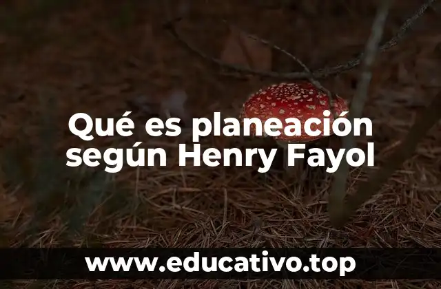 Qué es planeación según Henry Fayol