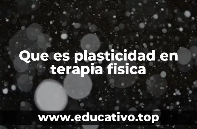 Que es plasticidad en terapia fisica