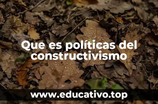 Que es políticas del constructivismo