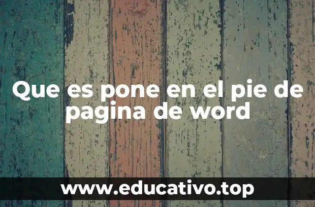 Que es pone en el pie de pagina de word