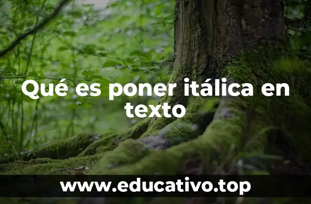 Qué es poner itálica en texto