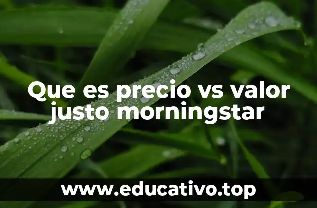 Que es precio vs valor justo morningstar
