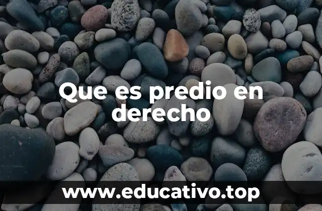 Que es predio en derecho