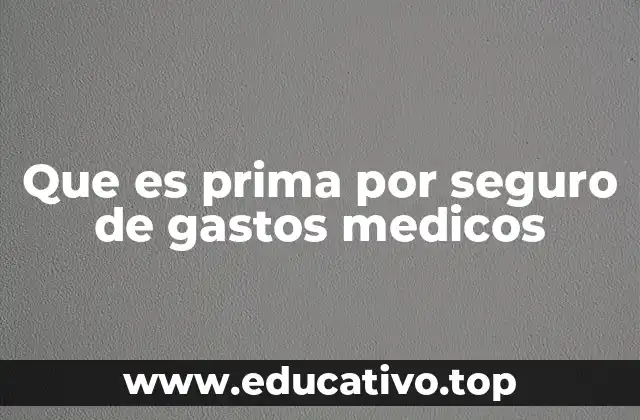 Que es prima por seguro de gastos medicos
