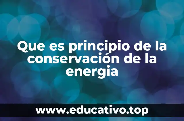 Que es principio de la conservación de la energia