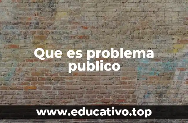 Que es problema publico