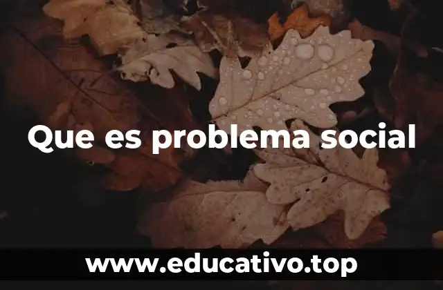 Que es problema social