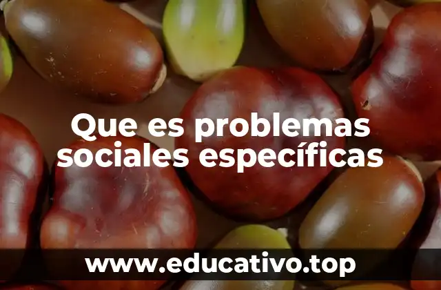 Que es problemas sociales específicas