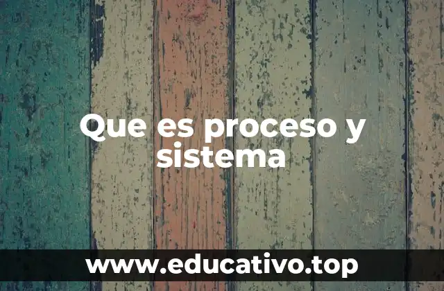 Que es proceso y sistema