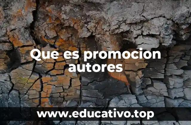 Que es promocion autores
