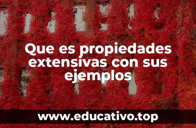 Que es propiedades extensivas con sus ejemplos