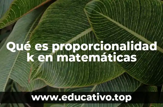 Qué es proporcionalidad k en matemáticas
