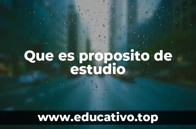 Que es proposito de estudio