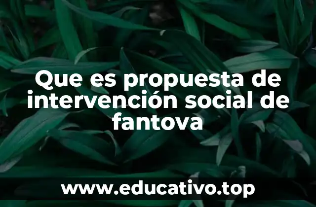 Fundamentos teóricos de la intervención social de Fantova