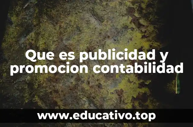 Que es publicidad y promocion contabilidad