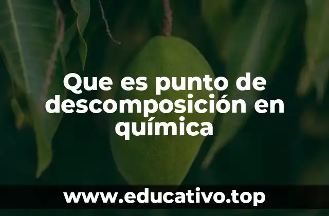 La importancia del punto de descomposición en la industria química