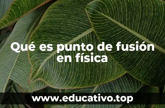 Qué es punto de fusión en física