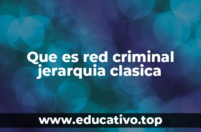 Que es red criminal jerarquia clasica