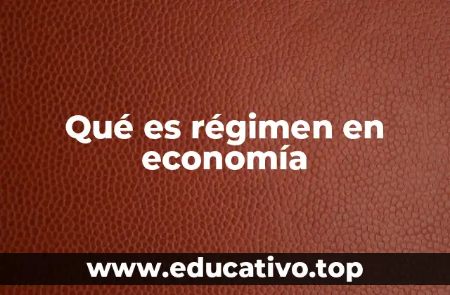 Qué es régimen en economía