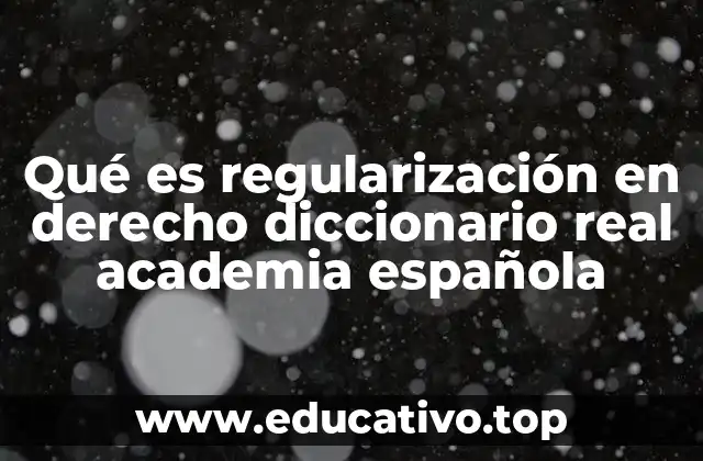 El uso de la palabra regularización en contextos legales