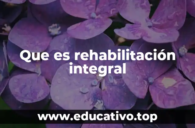 Que es rehabilitación integral