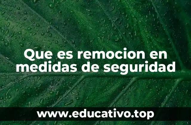 Que es remocion en medidas de seguridad