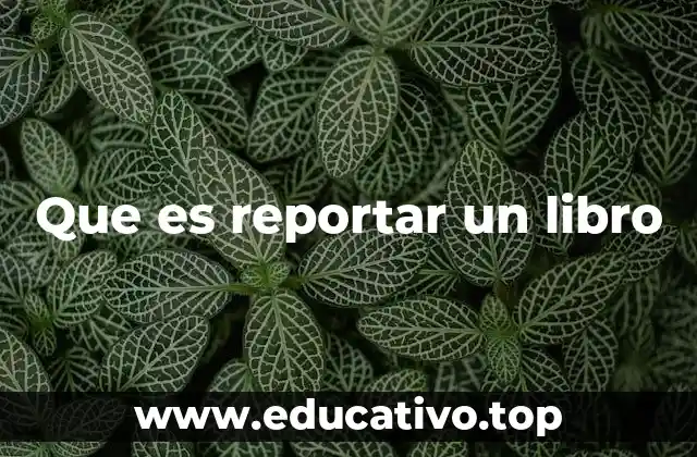 Que es reportar un libro