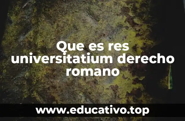 Que es res universitatium derecho romano