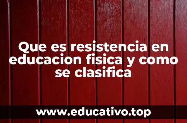 Que es resistencia en educacion fisica y como se clasifica