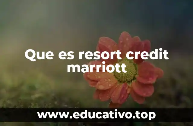 Que es resort credit marriott