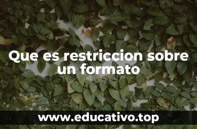Que es restriccion sobre un formato