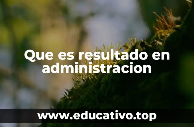 Que es resultado en administracion