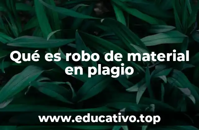 Qué es robo de material en plagio