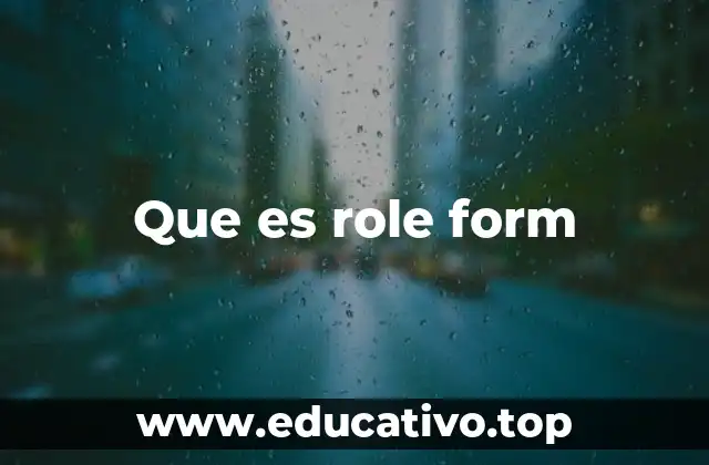 Que es role form
