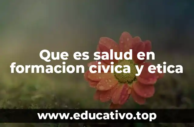 Que es salud en formacion civica y etica