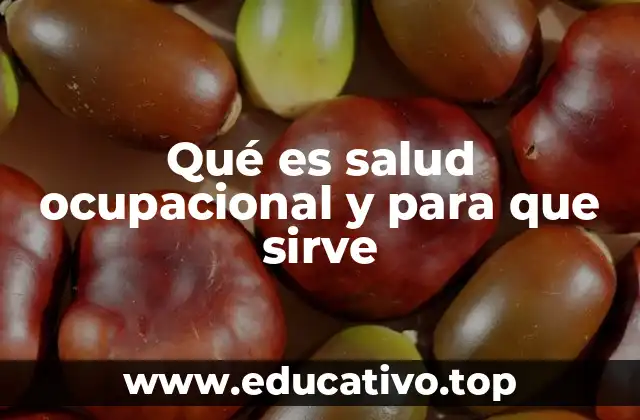 Qué es salud ocupacional y para que sirve