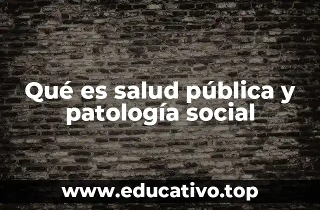 Qué es salud pública y patología social