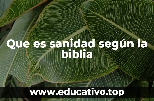 Que es sanidad según la biblia