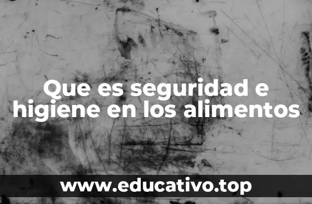 Que es seguridad e higiene en los alimentos