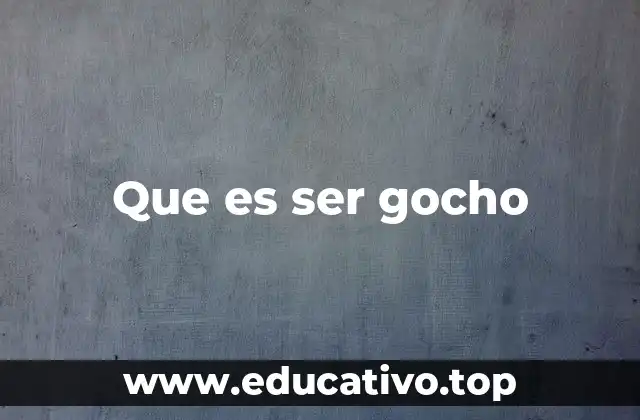 Que es ser gocho