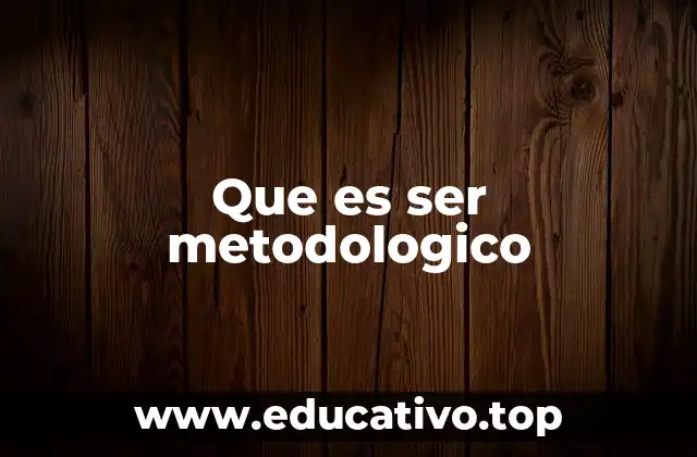Que es ser metodologico