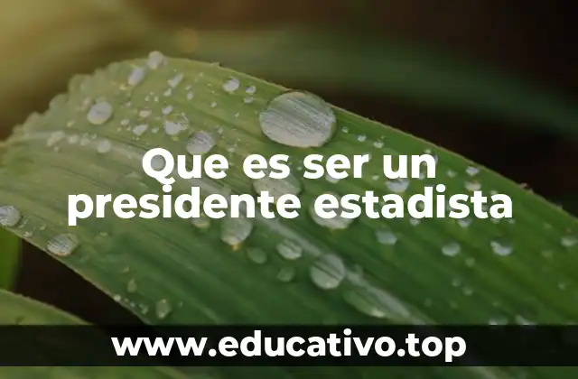 Que es ser un presidente estadista