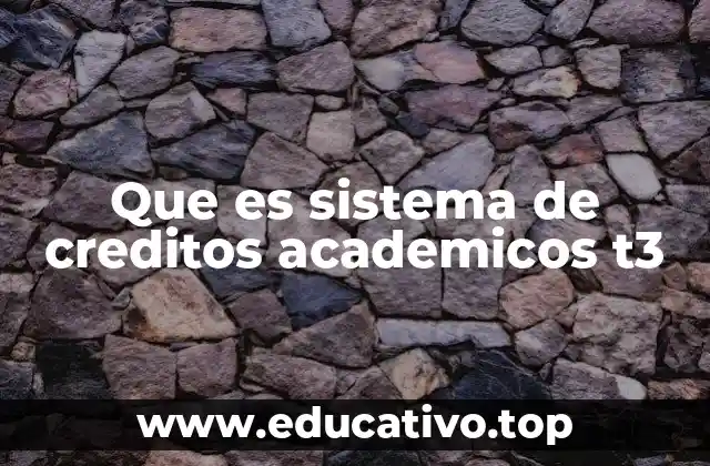 Que es sistema de creditos academicos t3