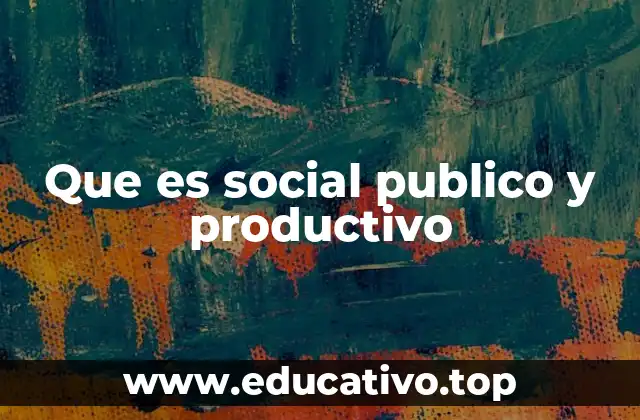 Que es social publico y productivo