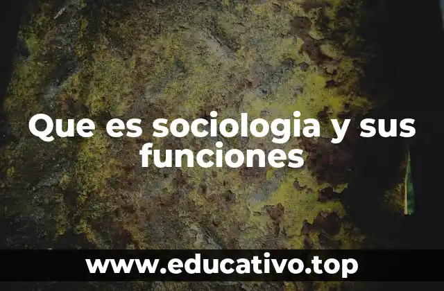 Que es sociologia y sus funciones