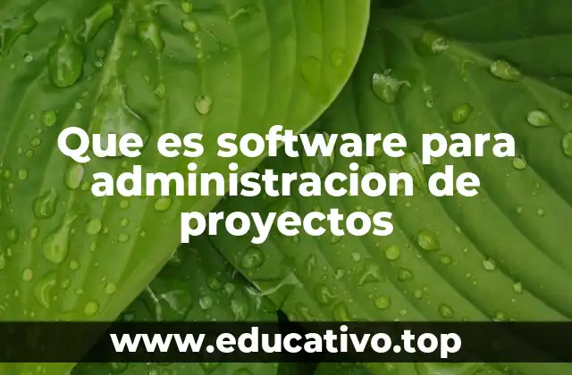 Que es software para administracion de proyectos