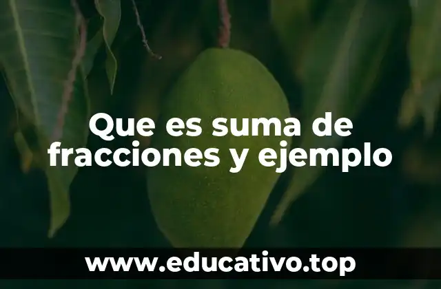 Que es suma de fracciones y ejemplo