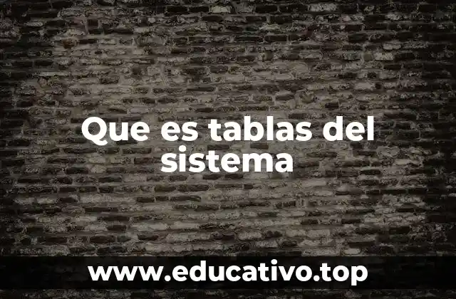 Cómo funcionan las tablas del sistema dentro de una base de datos